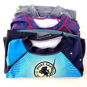 Set of 3 BJJ Rash Guards Size Medium 93 Brand, Maeda, Pony Grappling Club